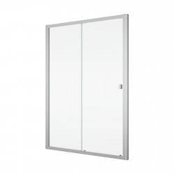 D20S21204007 Arelia Одностворчаті розсувні двері з фікс. стінкою в одній лінії, 1200мм, скло прозоре, проф.срібний полір. (1 сор