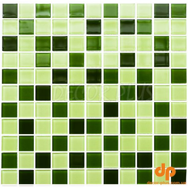 Мозаїка GM 4029 C3 green d/green m/green w  300 х 300 х 4   ( 25 х 25 ) Кераміка Лео
