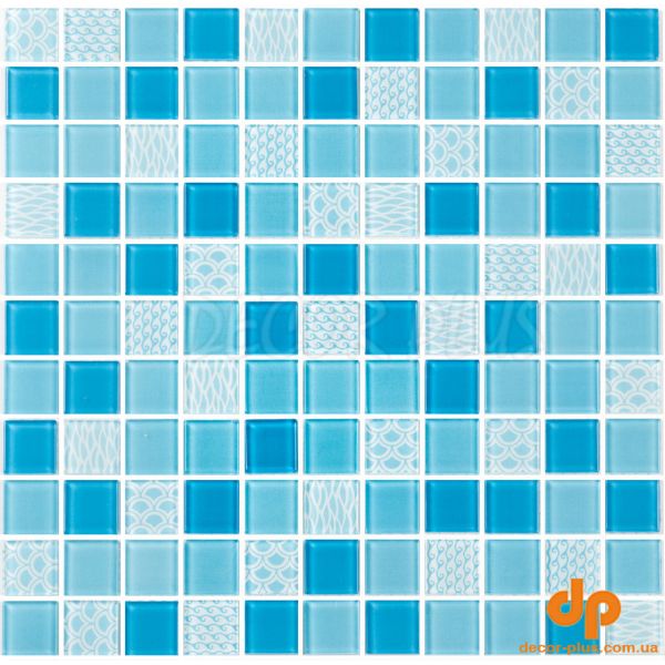 Мозаїка GM 4051C3 Blue d/Blue m/Structure  300 х 300 х 4   ( 25 х 25 ) Кераміка Лео УКРАЇНА